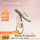 他她（TATA）甜心瑪麗珍鞋女真皮復(fù)古小皮鞋女款單鞋2025新款7WX01AQ5 米白 37