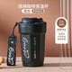 GIANXI咖啡杯大容量不銹鋼帶蓋保溫保冷杯外帶保溫杯水杯節(jié)日禮物黑色
