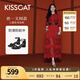 KISSCAT接吻貓孫一文同款【云感】25夏方頭粗跟時(shí)裝涼鞋黑色一字帶涼鞋 黑色 37