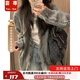 蕓蕁外套女慵懶風(fēng)流蘇灰色針織毛衣開(kāi)衫春秋季小眾設計感美式復古上衣 灰色 S