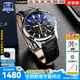 卡西歐（CASIO）商務休閑日韓手表男士太陽能鬧鐘防水鋼帶皮帶石英腕表送男友禮物 EFB-530L-2A漸變表盤+秒表防水