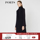 PORTS寶姿 新品女裝簡(jiǎn)約青果領(lǐng)造型腰帶長(zhǎng)馬甲LA9J029GZW010 丈青 S (4)