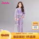 笛莎童裝女童套裝2025年春季中大童假兩件休閑運動(dòng)套裝 夢(mèng)幻紫 130