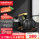 金灶（KAMJOVE）K9全自動(dòng)上水電熱水壺茶具套裝泡茶壺?zé)惑w機(jī)全智能茶臺(tái)燒水壺 硯墨黑 0.9L