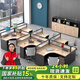 美軒戈辦公桌組合現(xiàn)代簡約辦公家具員工工位職員辦公桌屏風(fēng)組合隔斷辦公卡位工作位電腦桌椅組合 彎臺面 四人位帶柜帶椅套餐