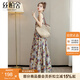 絲柏舍印花連衣裙2025夏裝新款女裝A字通勤風(fēng)簡約圓領(lǐng)無袖長裙