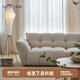 莫語百合沙發(fā)設(shè)計師北歐復(fù)古花瓣輕法式奶油棉麻風布藝沙發(fā) 五人位【3.08米】 比利時華夫格雪尼爾絨-防水防污