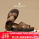 夢(mèng)特嬌（MONTAGUT）涼鞋男2025夏季真牛皮透氣休閑沙灘鞋男士軟底戶(hù)外防滑兩用拖鞋男 駝色-頭層牛皮（皮鞋碼） 41