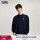 TOMMY JEANS男女復(fù)古休閑金色鑲邊簽字體字母寬松美式圓領(lǐng)T恤衛(wèi)衣17784 深藍(lán)色C87 L