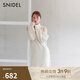 SNIDEL秋冬高領(lǐng)薄紗拼接露肩系帶針織連衣裙SWNO245007 象牙白 均碼 （F）