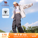 駱駝（CAMEL）直筒梭織工裝長(cháng)褲女防潑水百搭傘兵褲 C24CA6L6619 幻影黑 XL