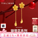 謝瑞麟（TSL）黃金耳環(huán)錦帶花系列足金耳飾婚嫁結(jié)婚YS409七夕禮物 2.3g 計(jì)價(jià)類（工費(fèi)560元)