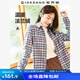 佐丹奴知識分子風(fēng)襯衫女24秋磨毛法蘭絨純棉長袖休閑襯衣05342863 藍(lán)灰色 藍(lán)粉格子色 S