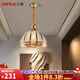 三洛（SANLUO）美式輕奢餐廳燈吊燈北歐簡約全銅飯廳吧臺餐桌燈主臥室吊燈具2053 單頭直徑30cm+LED三色燈泡（T）