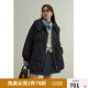 獨束大碼女裝甜美大翻領(lǐng)系帶收腰羽絨服女冬裝新款微胖mm保暖外套 靜謐黑 XL (尺碼：3)