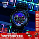 卡西歐（CASIO）【送禮物】手表男G-SHOCK彩虹炫色黑武士潮流防水運動(dòng)電子表 GA-100RGB-1APR炫彩三眼