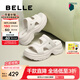 百麗（Belle）增高厚底拖鞋女2025夏季新款舒適可外穿休閑拖鞋D6K1DBT5 米白 37 (235mm)