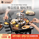 WMF 德國福騰寶電燒烤爐 家用多功能料理鍋烤肉鍋電烤爐煎烤盤無煙不粘煎烤一體電熱鍋多用途鍋 3合1多功能料理盤（電烤盤） 1層