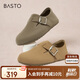 百思圖24秋商場(chǎng)同款通勤勃肯鞋平跟女單鞋BG196CM4 卡其灰 37