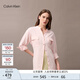 Calvin KleinJeans25春夏女士簡(jiǎn)約貼袋優(yōu)雅休閑ck金屬扣圓領(lǐng)長(cháng)袖襯衫44B948G UH9-珍珠粉 M