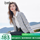 百圖betu女裝秋季新款毛針織衫小香風(fēng)開衫軟糯針織衫女2408T22 灰色 L （粉紅預(yù)售09/01發(fā)貨）
