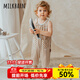 Milkbarn兒童無袖連體褲 1-6歲中小童純棉背帶褲寶寶春夏外出褲子 格紋LOGO 90