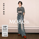 MO&Co.【秦嵐同款】牛仔褲2025春新品中腰洗水爛邊MBE1JENT08 牛仔藍色 L /L