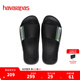 havaianas哈唯納SlideClassicBrasil 夏沙灘字母一字拖外穿拖鞋 0090-火耀黑 39-40 巴西碼