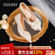 卓詩尼七夕高跟鞋女2025新款春夏訂婚新娘結(jié)婚鞋細(xì)跟水晶單鞋 香檳金 37