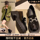 CAMILA KSENIA樂福鞋女士2025新款夏季英倫風百搭復古高跟厚底氣質(zhì)厚底小皮鞋子 黑色 37