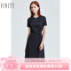 FINITY女裝連衣裙夏季新款藏青色圓領(lǐng)不規(guī)則設(shè)計(jì)感時(shí)尚A字裙 藏青色 L