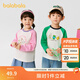 巴拉巴拉（BALABALA）童裝兒童t恤男童短袖女童上衣2025夏季寶寶內搭衣服速干秋長(cháng)袖 紅色調00466 120
