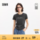 森馬（Semir）[商場(chǎng)同款]短袖T恤女短款修身正肩顯瘦2025夏季新款字母上衣 褐灰20867 L