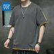 真維斯（Jeanswest）純棉短袖t恤男潮牌夏季大碼胖子寬松薄款半袖打底衫上衣服夏裝 102深灰 XL