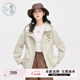 紫涵（ZIHAN）紫涵純色簡約通勤風(fēng)衣女外套2025春季新款童趣紐扣小個(gè)子短款上衣 米色 S