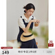 自巧小個(gè)子法式復(fù)古襯衫吊帶連衣裙套裝女2023夏季新款通勤背帶裙 藏青色吊帶裙 S (3碼)