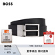 BOSS博斯【七夕節(jié)禮物】【禮盒裝】男士2025年夏季新款牛皮雙扣腰帶 002-黑色 EU:ONESI