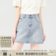 她池高腰半身裙2025夏裝新款女裝時尚水洗短款A字牛仔裙