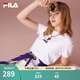 斐樂（FILA）官方女士短袖T恤夏印花運動女裝針織短袖套頭衫小熊T刺繡上衣 標準白-WT S 160/80A