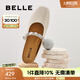 百麗（Belle）慵懶氣質(zhì)穆勒鞋女2025秋新商場同款羊皮外穿包頭拖鞋E3G1DCH5 米白 38 (240mm)