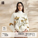 播新中式針織衫女商場(chǎng)同款時(shí)髦別致寬松v領(lǐng)提花毛衣BDR1SD0405 W24凝脂白花 L
