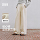 森馬（Semir）寬松打褶仿呢闊腿褲垂感2025慵懶糯米褲休閑褲女冬季109725127010