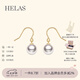 helas赫拉極簡(jiǎn)Akoya海水珍珠耳環(huán)耳鉤女18K金耳釘耳飾珠寶生日禮物七夕 18K金黃金色(精選級(jí)) 8.0-8.5mm