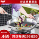 Momscook慕廚（Momscook）炒鍋不粘鍋304不銹鋼少油煙易清潔炒菜鍋 XR3810N-不粘炒鍋 38cm