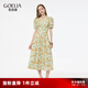 歌莉婭連衣裙女出游穿搭2025新款夏日多巴胺絕美小裙子1E5C4K690 8CD夏夢金橘 M