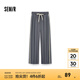 森馬（Semir）休閑褲女抽繩衛(wèi)褲簡(jiǎn)約潮酷夏ins潮氣質(zhì)女生撞色闊腿褲顯腿長(zhǎng) 灰色調(diào)00322 M