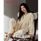 古今（GUJIN）春秋新品純棉棉紗睡衣女森系家居服可外穿睡褲寬松大碼兩件套XL