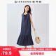 佐丹奴裙子女度假風(fēng)綁帶圓領(lǐng)荷葉邊下擺背心連衣裙女05465083