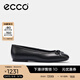 愛(ài)步（ECCO）芭蕾舞鞋女 25年夏季百搭淺口單鞋蝴蝶結女鞋 舞悅234313 HL 黑色23431301001 37