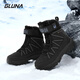GLUNA戶(hù)外雪地靴男冬防水防滑雪地棉鞋男東北防寒靴戶(hù)外保暖鞋滑雪鞋女 極夜黑（抗寒加絨）情侶款 41 運動(dòng)鞋碼